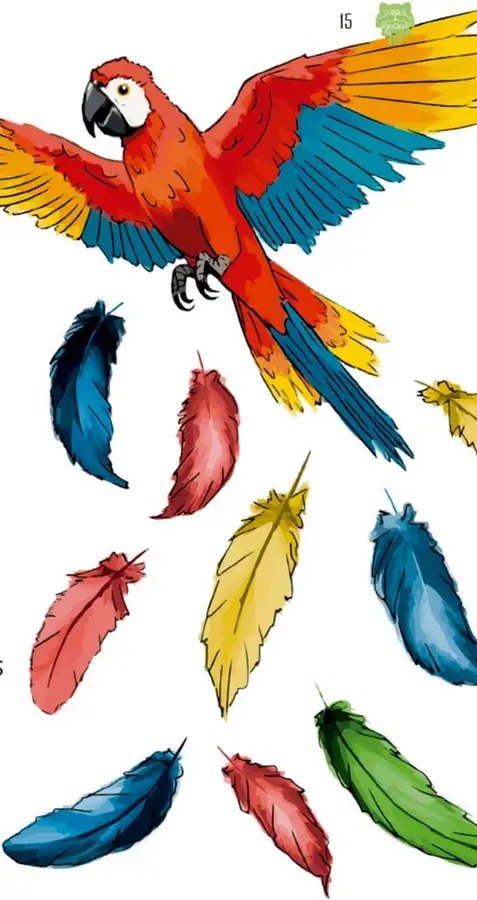 Guacamaya verde con frente roja y mejillas amarillas, posada en una rama.