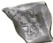 Fotografía del reverso de una moneda macuquina de Carlos II (8 Reales, plata, 1671).