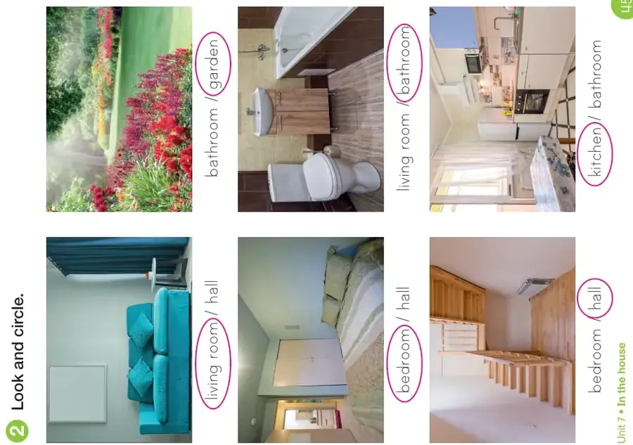 Plano de una casa con habitaciones etiquetadas: bathroom, bedroom, kitchen, living room, hall, garden.