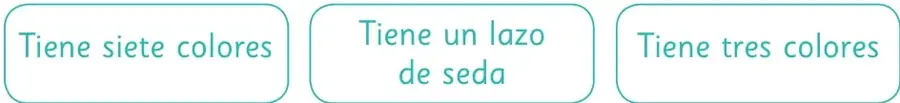 Tres botones ovalados con las opciones 'dorados', 'blancos' y 'alargados'.