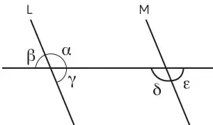 Paralelogramo ABCD con diagonales y ángulos 25°, 118°, ε y δ.