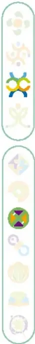 Decoración vertical con iconos de valores