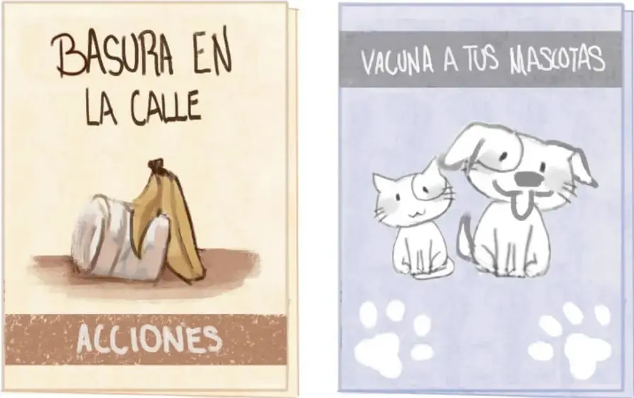 Portada de guía con el título 'Basura en la calle' y la palabra 'ACCIONES'.