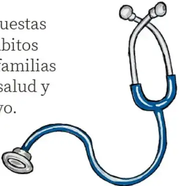 Ilustración de un estetoscopio azul. Crédito: Alma Guadalupe Vázquez Rosales, San Luis Potosí.