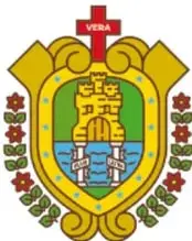 Escudo Nacional de México y Bandera de México con el escudo al centro.