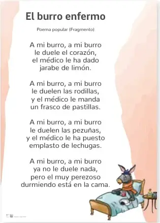 Ilustración de una cigarra con guitarra junto a una hoja verde, acompañando la fábula 'La cigarra y la hormiga'.