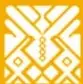 Motivo geométrico de textile tradicional en tono dorado, emblema del libro.