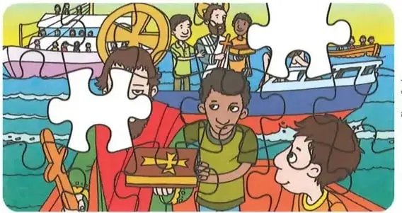Varias piezas separadas que deben elegirse para completar la imagen de la celebración.