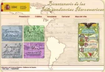 Captura de la sección «Contexto histórico» del portal.