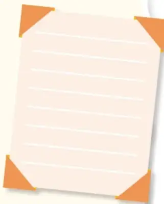 Nota adhesiva naranja con líneas para escribir.