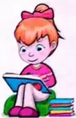 Niña leyendo un libro.