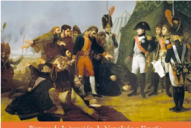 Pintura de la invasión de Napoleón a España. La capitulación de Madrid el 4 de diciembre de 1808.