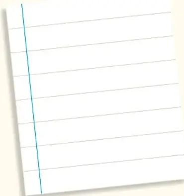 Hoja de cuaderno con líneas azules
