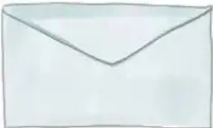 Sobre de carta blanco con líneas punteadas debajo para escribir su nombre.