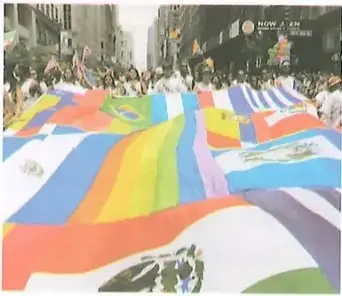 Fotografía de una manifestación con banderas de distintos países, relacionada con la integración regional de la Unidad 5.