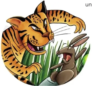 Ilustración del Tío Tigre y el Tío Conejo en posición de enfrentamiento.