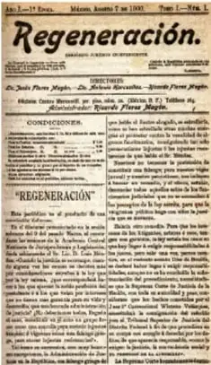 Portada del periódico Regeneración, fechado en 1910, como ejemplo de fuente primaria documental.