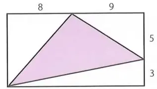 Rectángulo sombreado con un rectángulo blanco interior; las medidas exteriores se obtienen de 2 cm, 8 cm, 3 cm y 5 cm.