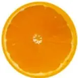 Fotografía de una rodaja de naranja.