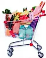 Carrito de compras con productos