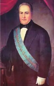 Grabado de 1852 de la hacienda La Elvira, escenario de la batalla entre los marcistas y las tropas floreanas en 1845.