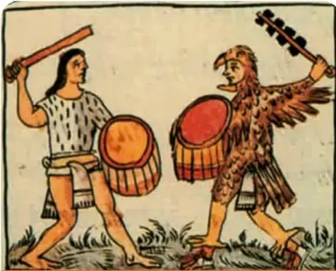 Mural de Desiderio Hernández Xochitiotzin en el Palacio de Gobierno de Tlaxcala, que representa el tributo y el servicio militar rechazados por los pueblos sometidos.