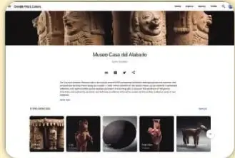 Captura de una exhibición virtual con una figura perteneciente a una colección del museo.