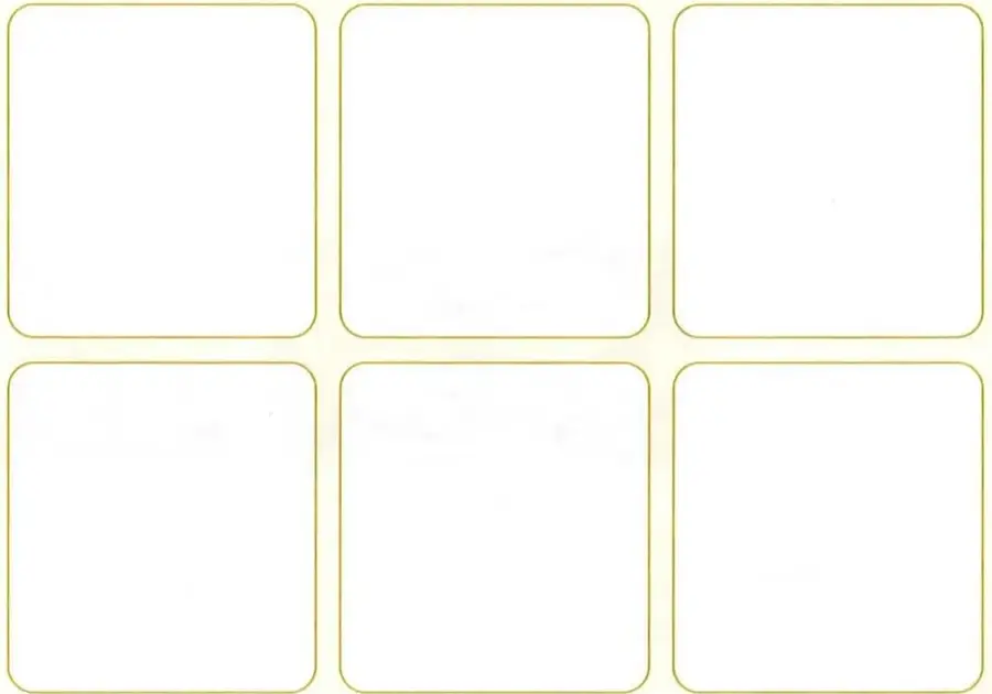 Seis recuadros vacíos para dibujar diferentes momentos de la historia familiar.
