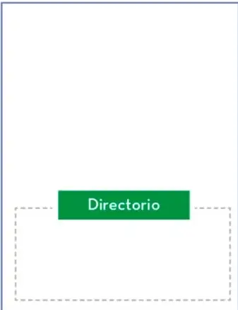 Recuadro con la etiqueta Directorio en franja verde sobre un área punteada.