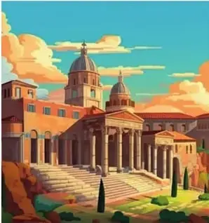 Ilustración del antiguo Coliseo Romano.