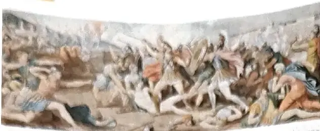 Escultura de un héroe de la mitología clásica, utilizada para relacionar la literatura con la pintura, la escultura y el cine.
