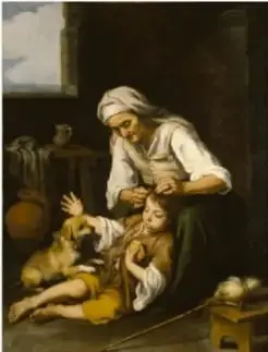 Pintura 'Vieja espulgando a un niño' (1670-1675) de Bartolomé Esteban Murillo, en la Pinacoteca Antigua de Múnich.