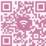Tres códigos QR en color rosa con icono de Wi-Fi, acompañados de los enlaces bit.ly correspondientes.