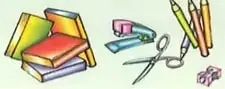 Ilustración relacionada con los útiles y materiales que pueden gustar a los estudiantes en la escuela.