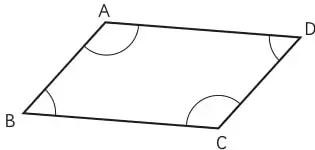 Rombo ABCD con lados de 3 cm y ángulo de 70°
