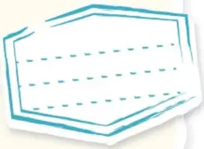 Recuadro hexagonal con líneas punteadas para escribir respuestas.