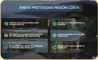 Captura de la página de una reserva con fotografías e íconos informativos.