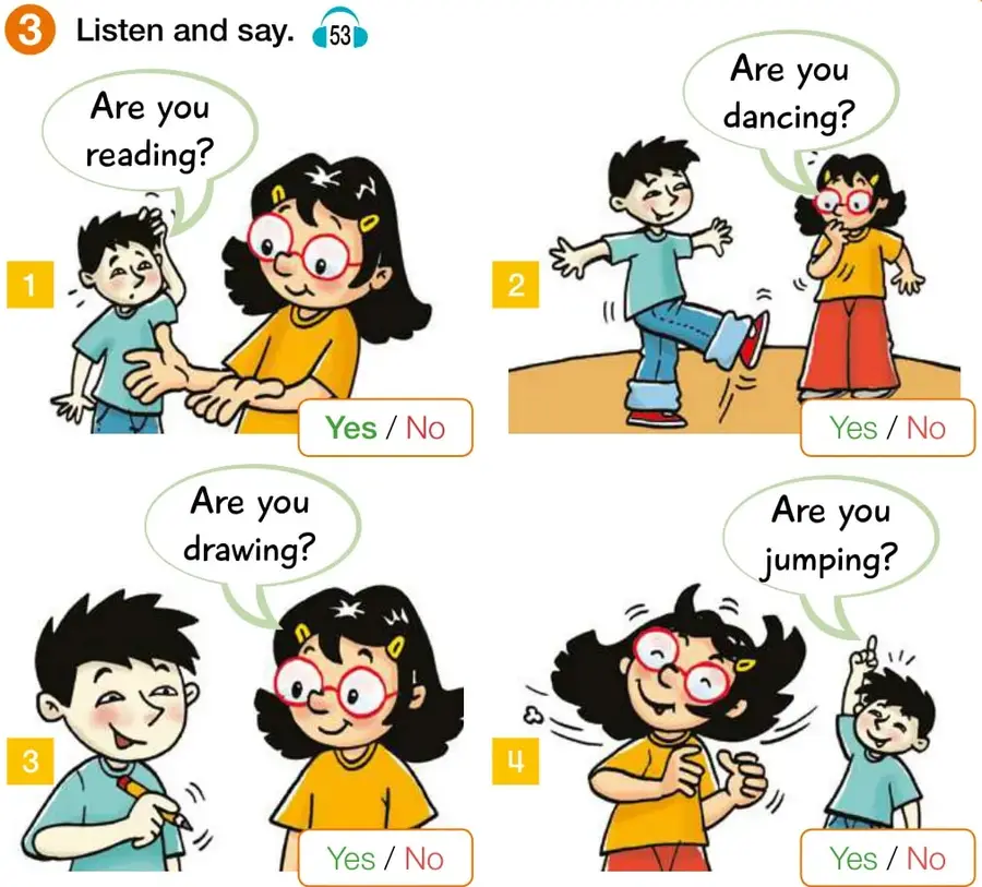Niño con las manos en la cabeza junto a una mujer con lentes que le muestra un libro.