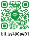 Código QR verde con enlace bit.ly/49Gp4D1 al video "La química y las figuras también se mezclan"