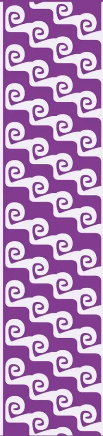 Patrón decorativo con espirales blancas sobre fondo morado, típico de la cultura mexica (greca o xicalcoliuhqui).