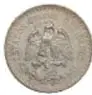 Fotografía del reverso de una moneda antigua (Moneda 8 Reales, Resplandor, México, 1920).