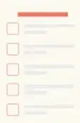 Cuadro de la etapa 5 con número grande amarillo '5', título rosa e ilustración de una checklist con algunas casillas ya marcadas con palomita, representando el avance.