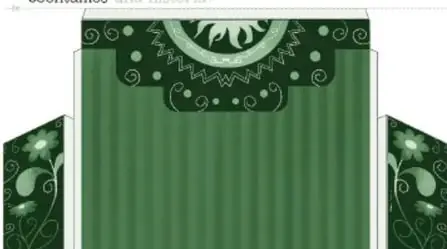 Plancha '¿Contamos una historia?' con la plantilla del escenario de teatro: un telón decorado con motivos florales y sol, con cortinas laterales desprendibles con flores para armar el teatrino.