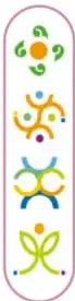 Cuatro iconos de colores que representan los campos formativos: Lenguajes, Saberes y pensamiento científico, De lo humano y lo comunitario, Ética, naturaleza y sociedades.