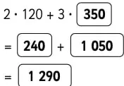 Expresión aritmética con multiplicaciones y resultado 1290.