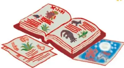 Ilustración de libros abiertos con dibujos de animales y plantas; crédito: Jodselyn Hernández Falcón, Estado de México.