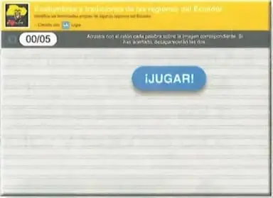 Captura de pantalla de un juego para clasificar imágenes del patrimonio natural y cultural.