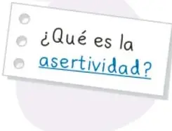 Tarjeta con la pregunta '¿Qué es la asertividad?'.