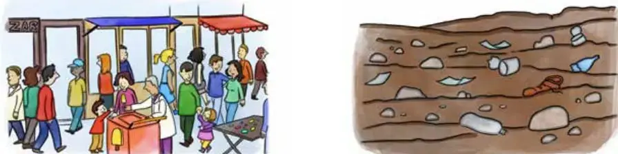 Mercado al aire libre con muchas personas, puestos y toldos de colores; hay movimiento y bullicio.