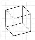 Prisma rectangular con aristas y caras etiquetadas.